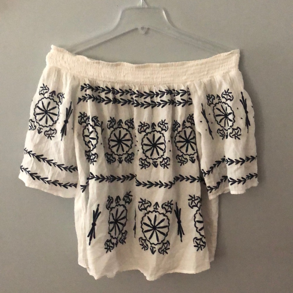 Crown and ivy white off the shoulder top.